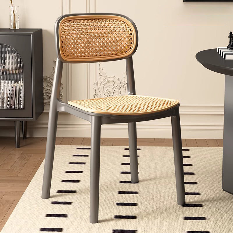 Vintage Plastic Woven Trapezoid Dining Chair