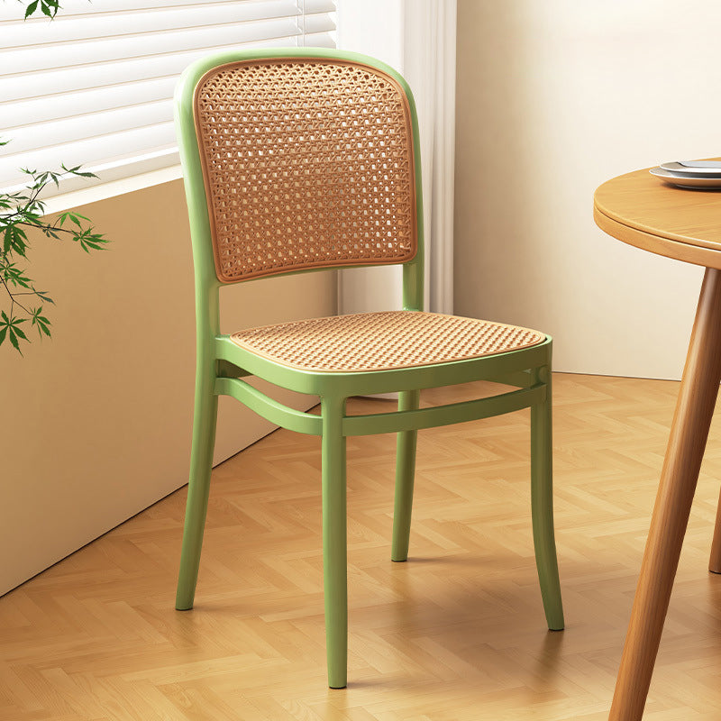 Vintage Plastic Woven Trapezoid Dining Chair