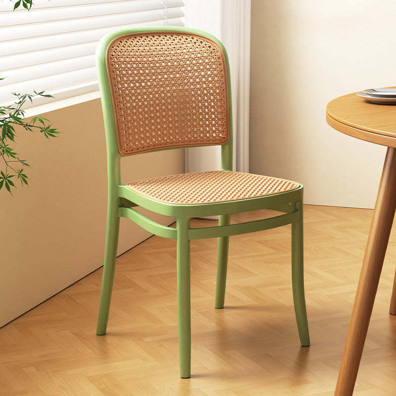 Vintage Plastic Woven Trapezoid Dining Chair