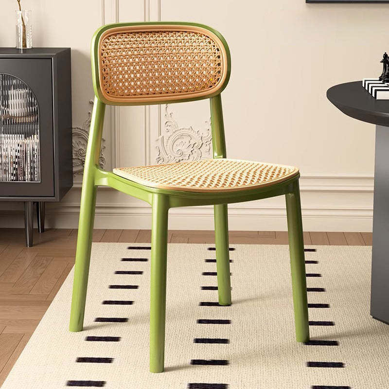 Vintage Plastic Woven Trapezoid Dining Chair