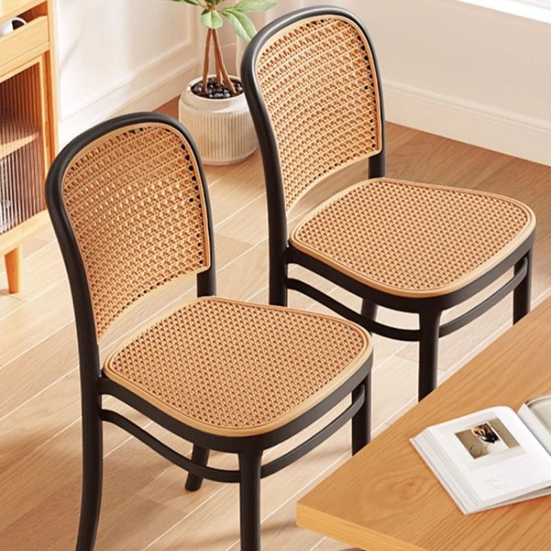 Vintage Plastic Woven Trapezoid Dining Chair
