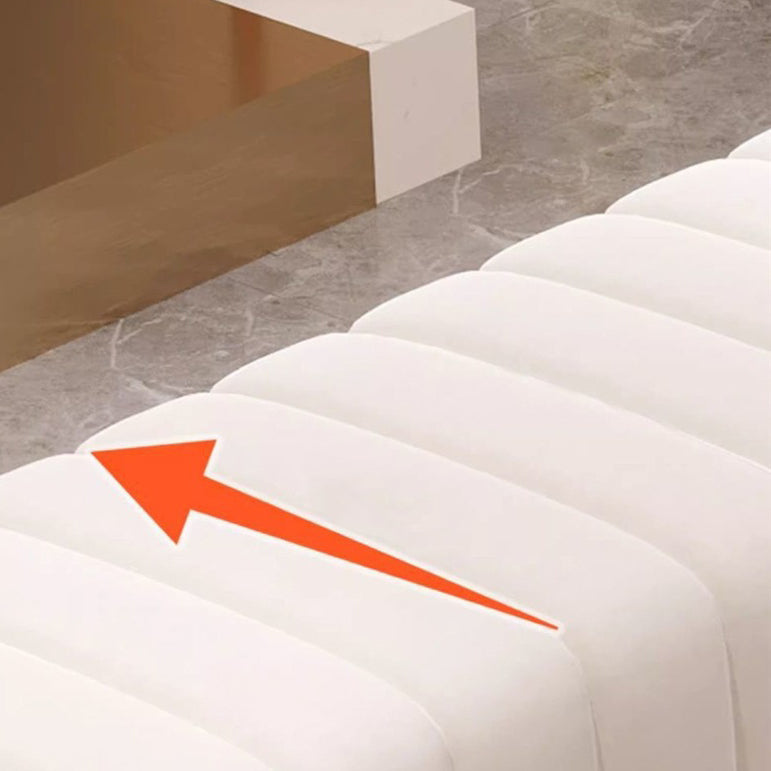 Nordic Wood Velvet Rectangular Bench — Khaki