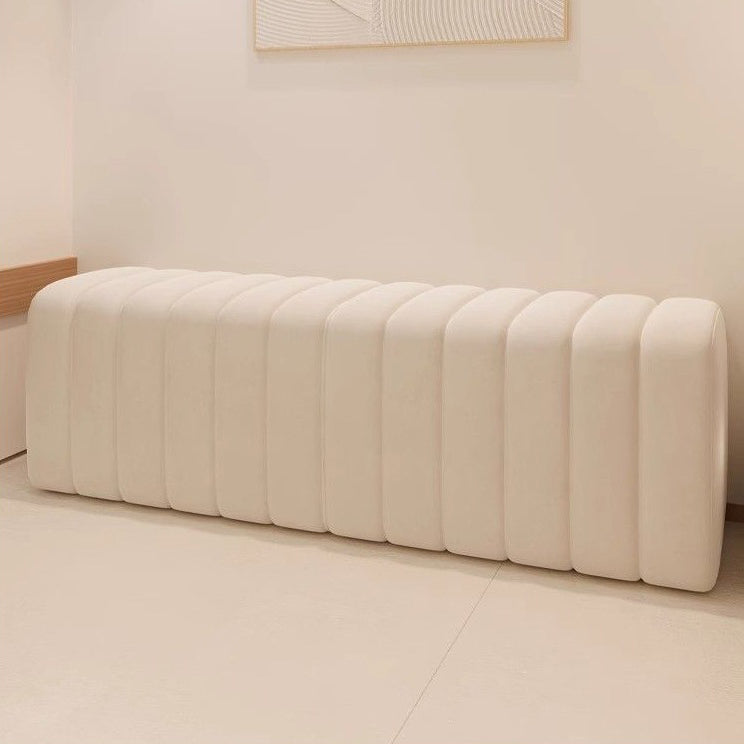 Nordic Wood Velvet Rectangular Bench