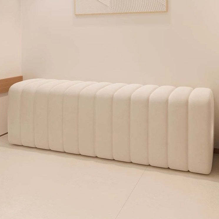 Nordic Wood Velvet Rectangular Bench