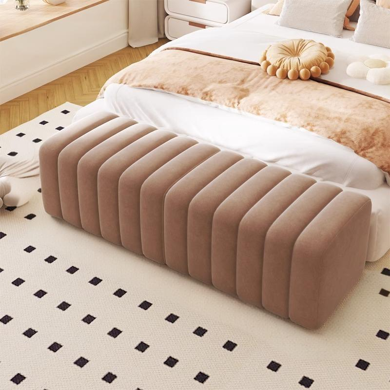 Lighom nordic rectangular wood shoe benches — 31.5" L x 15.75" W x 15.75" H / Khaki