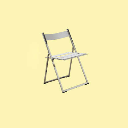 Mid-Century Saddle Leather Foldable Dining Chair