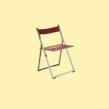 Mid-Century Saddle Leather Foldable Dining Chair