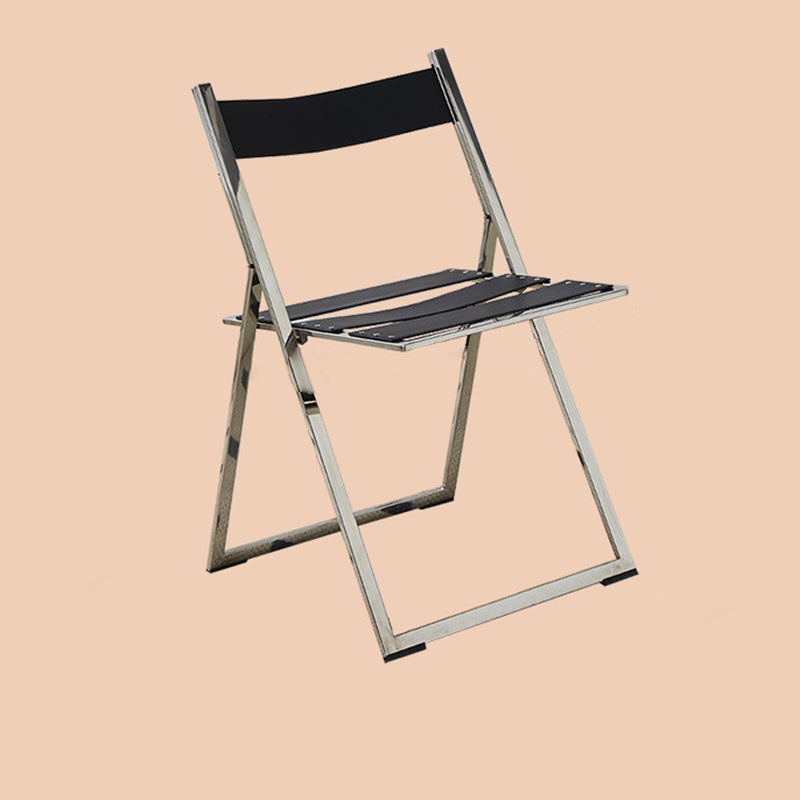 Mid-Century Saddle Leather Foldable Dining Chair