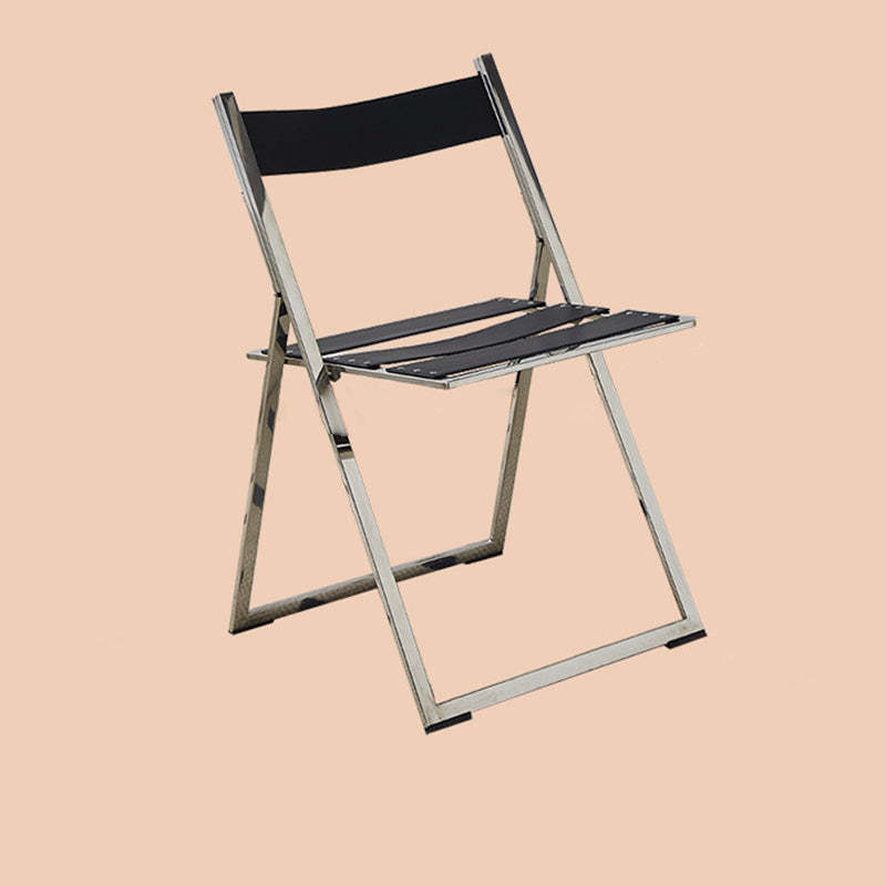 Mid-Century Saddle Leather Foldable Dining Chair
