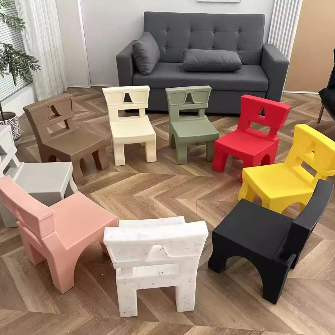 Nordic Plastic Square Low Stool