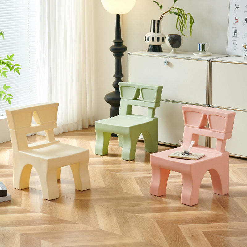Nordic Plastic Square Low Stool — Gray