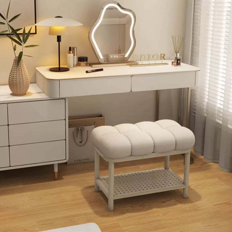 Nordic Lambswool Iron Entryway Bench