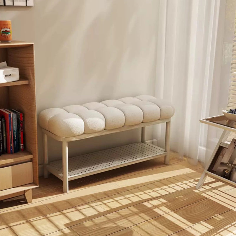 Nordic Lambswool Iron Entryway Bench