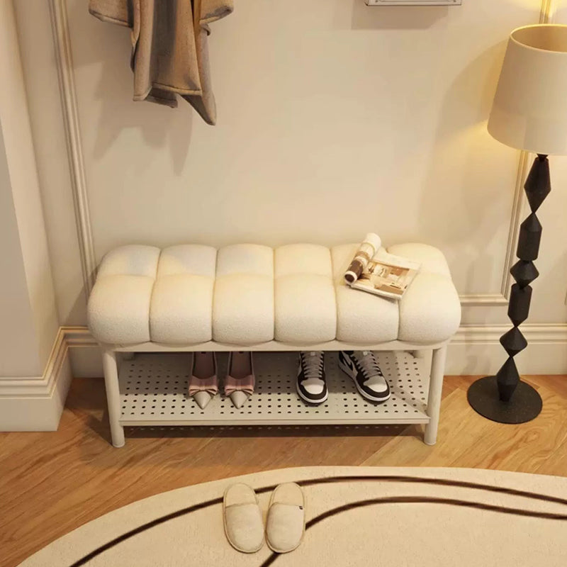 Nordic Lambswool Iron Entryway Bench