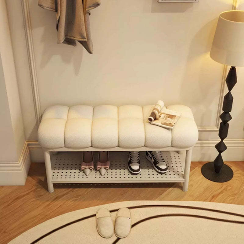 Nordic Lambswool Iron Entryway Bench