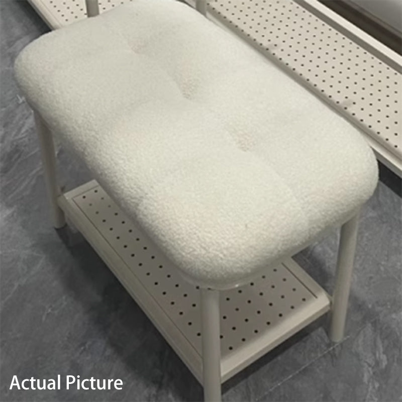 Nordic Lambswool Iron Entryway Bench