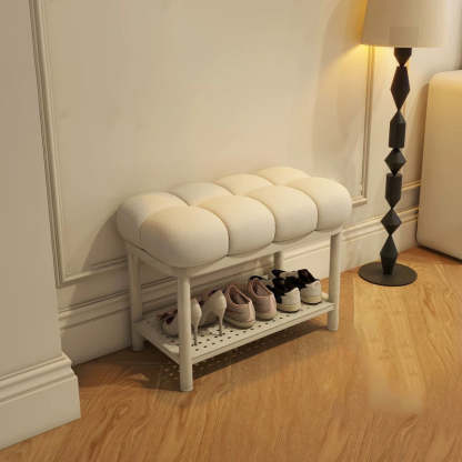 Nordic Lambswool Iron Entryway Bench