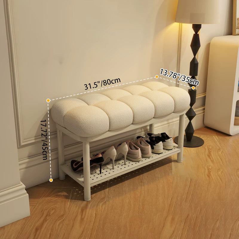 Nordic Lambswool Iron Entryway Bench