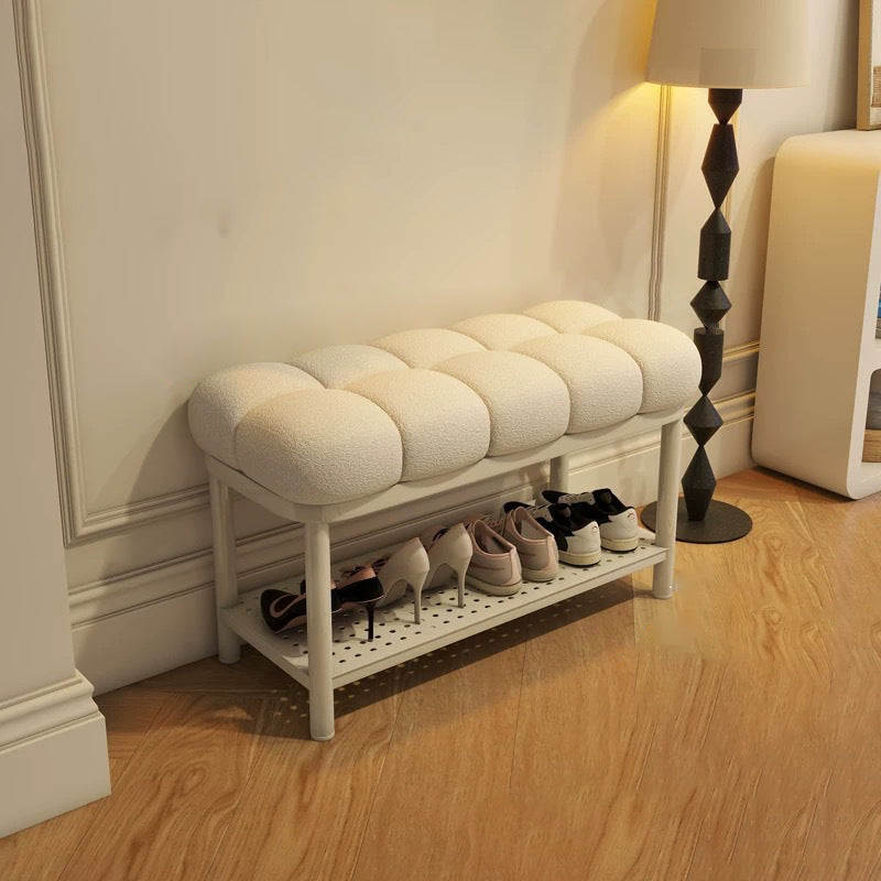 Nordic Lambswool Iron Entryway Bench