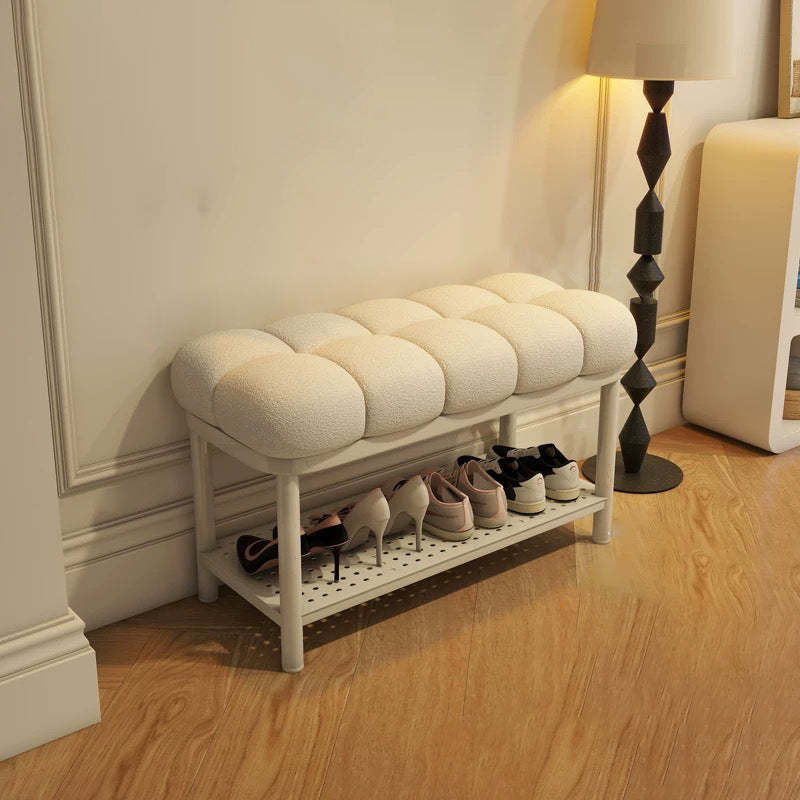 Nordic Lambswool Iron Entryway Bench