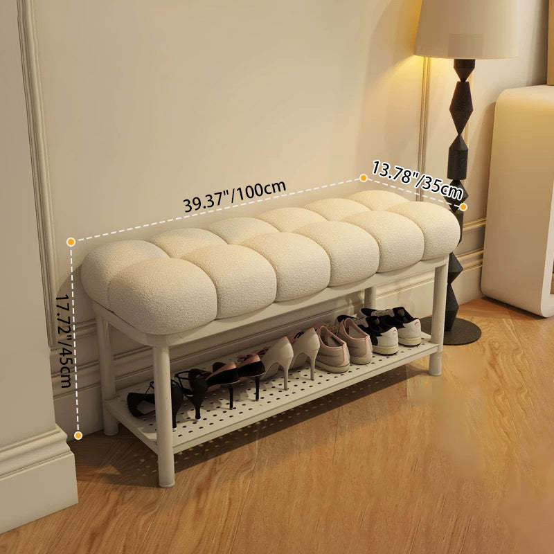 Nordic Lambswool Iron Entryway Bench