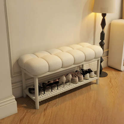 Nordic Lambswool Iron Entryway Bench