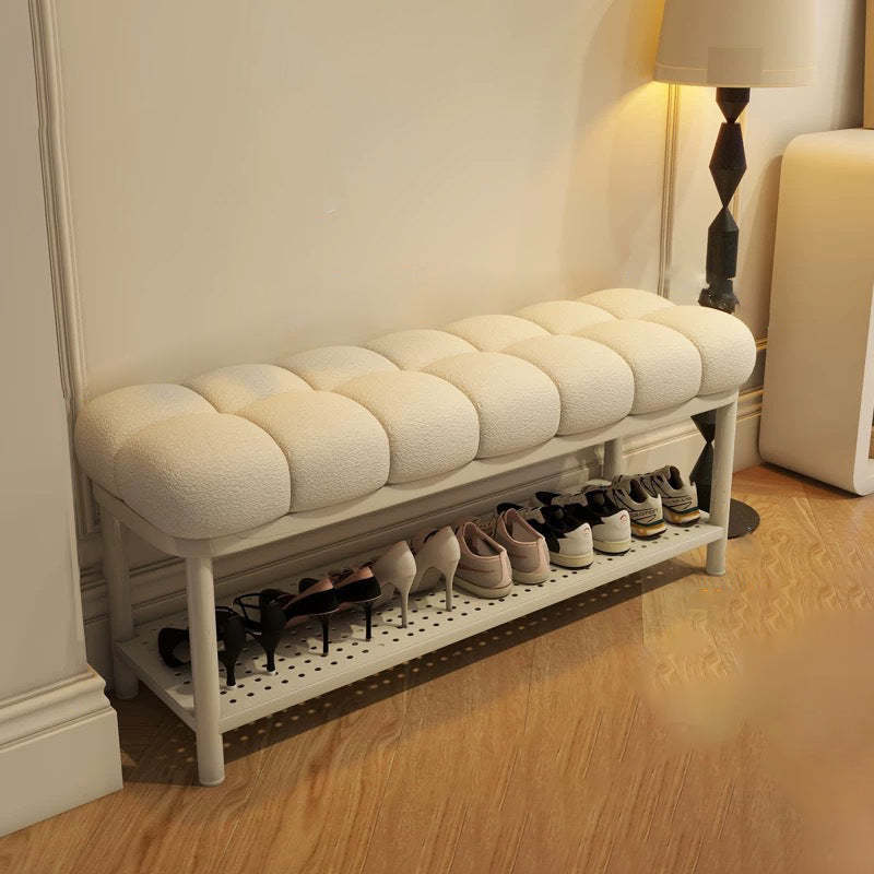 Nordic Lambswool Iron Entryway Bench