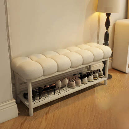 Nordic Lambswool Iron Entryway Bench