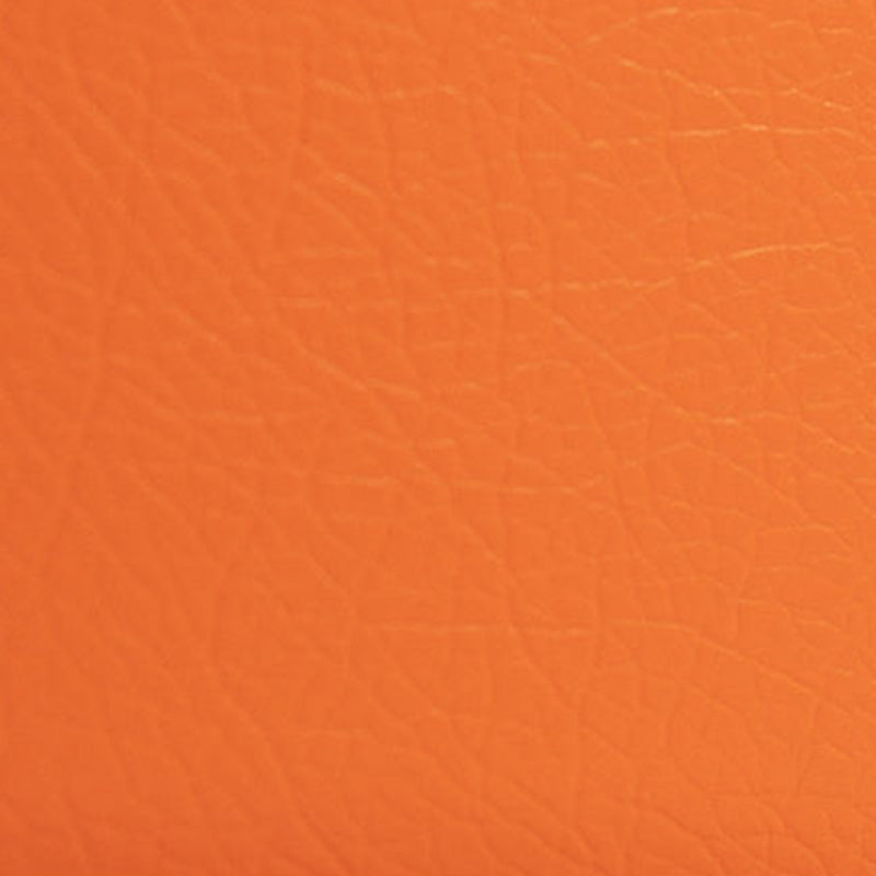 Minimalist Wood Leather Checkerboard Low Stool — Orange