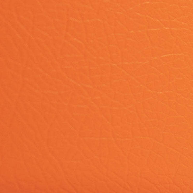 Minimalist Wood Leather Checkerboard Low Stool — Orange