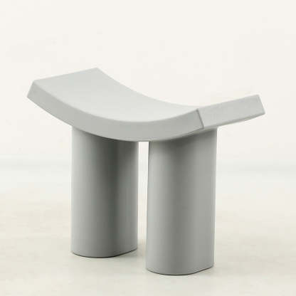 Nordic Plastic Curved Cylinder Low Stool for Entryway
