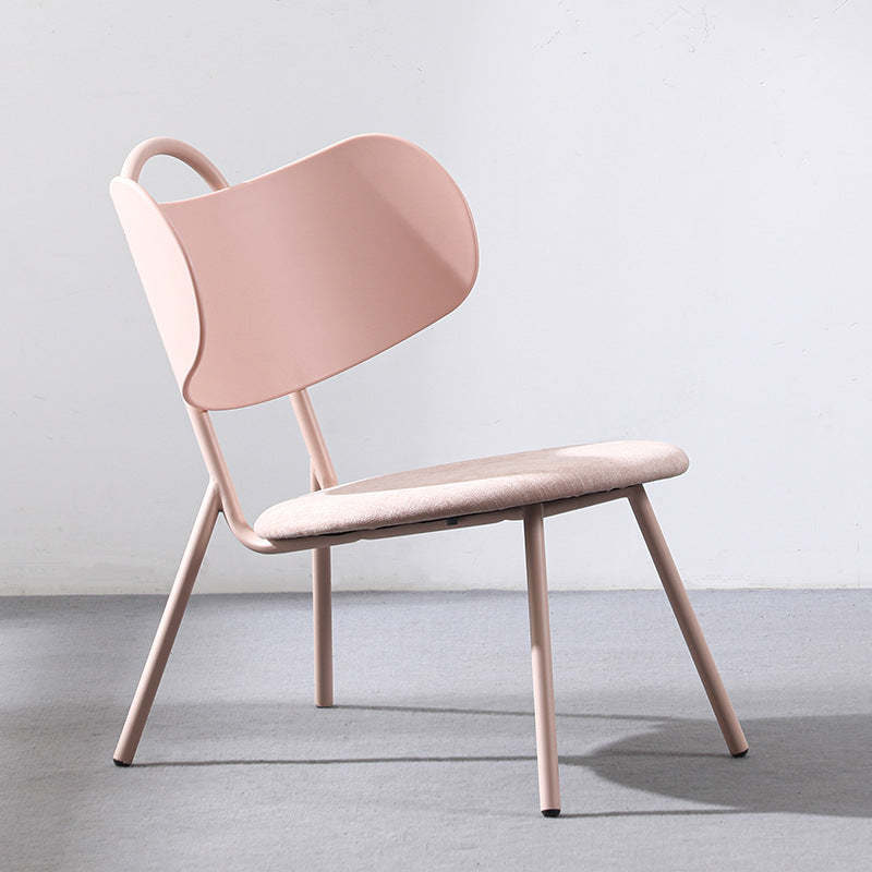 Nordic balcony accent chairs in iron — Chair With Cushion / Pink