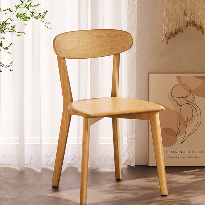 Vintage Rubberwood Curved Back Dining Chair