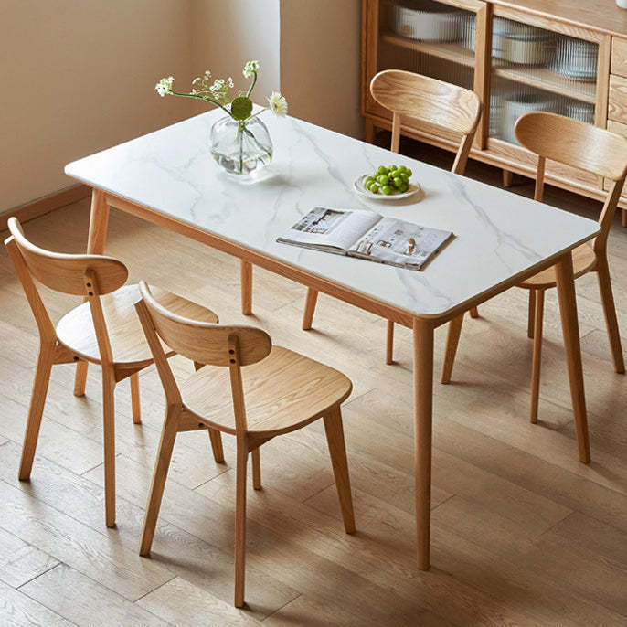 Vintage Rubberwood Curved Back Dining Chair