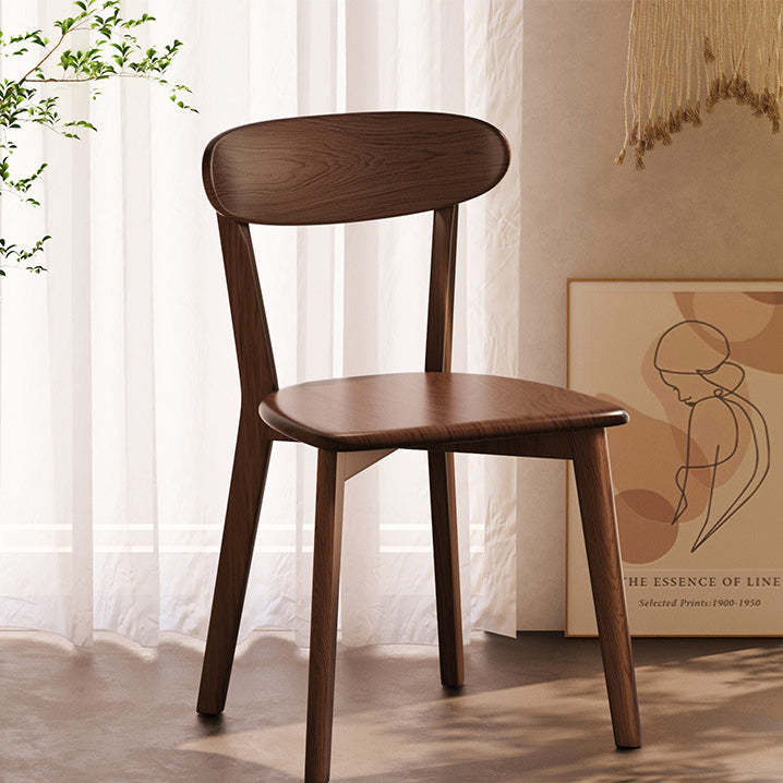 Vintage Rubberwood Curved Back Dining Chair