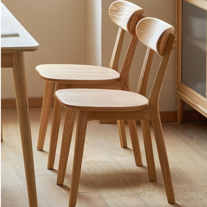 Vintage Rubberwood Curved Back Dining Chair