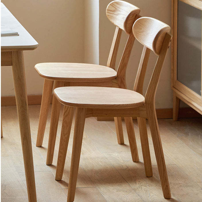 Vintage Rubberwood Curved Back Dining Chair