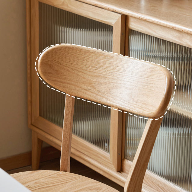 Vintage Rubberwood Curved Back Dining Chair
