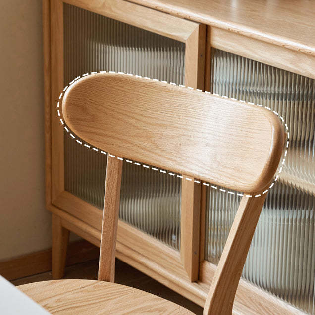 Vintage Rubberwood Curved Back Dining Chair