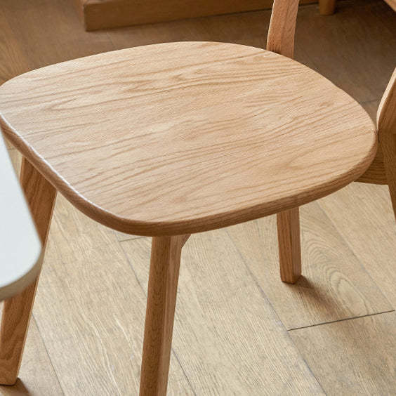 Vintage Rubberwood Curved Back Dining Chair