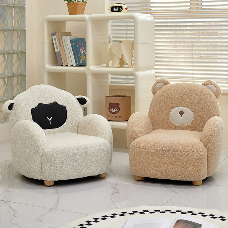 Contemporary Lambswool Wood Animal Sofa Chair