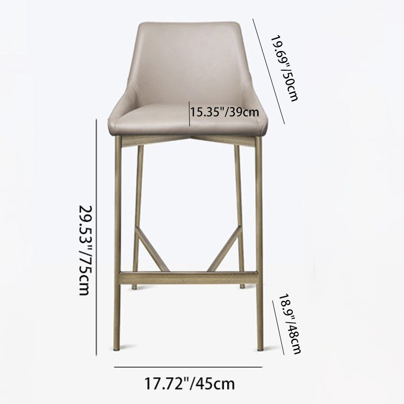 Minimalist PU Leather Steel Curved Bar Stool