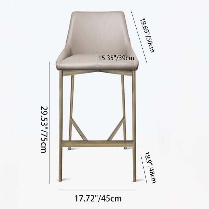 Minimalist PU Leather Steel Curved Bar Stool