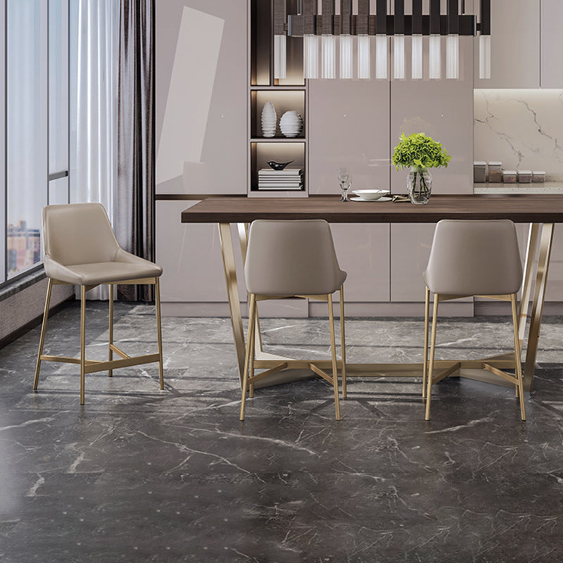 Minimalist PU Leather Steel Curved Bar Stool