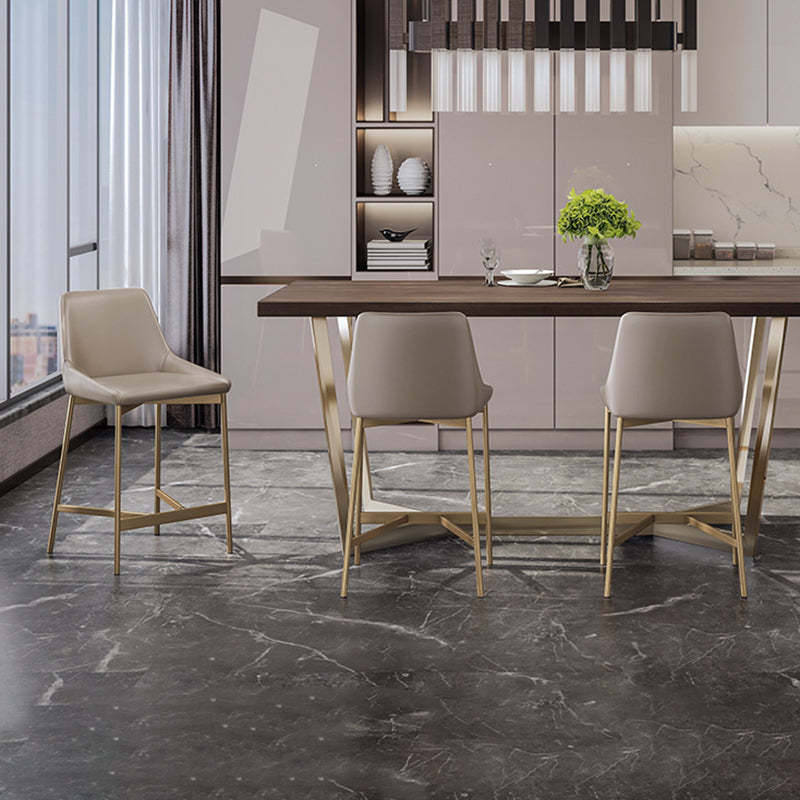 Minimalist PU Leather Steel Curved Bar Stool