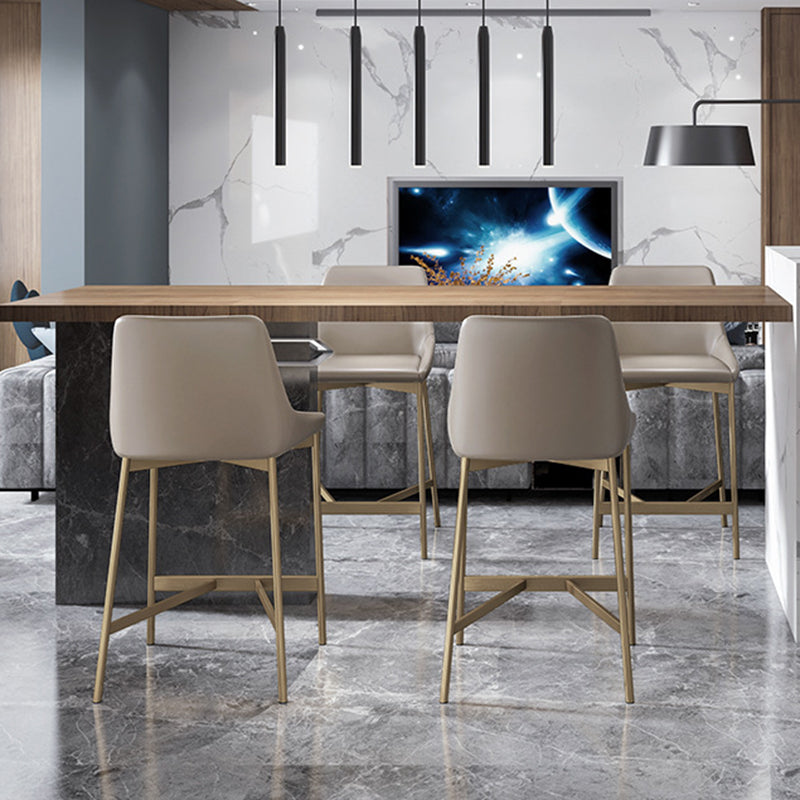 Minimalist PU Leather Steel Curved Bar Stool