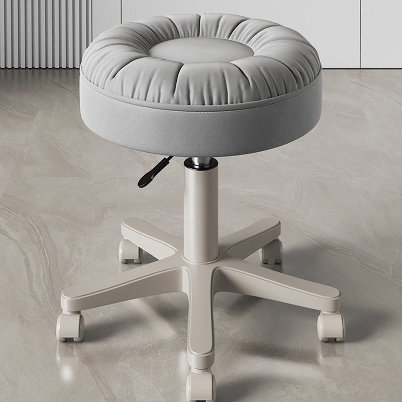 Minimalist Leather Nylon Round Vanity Stool