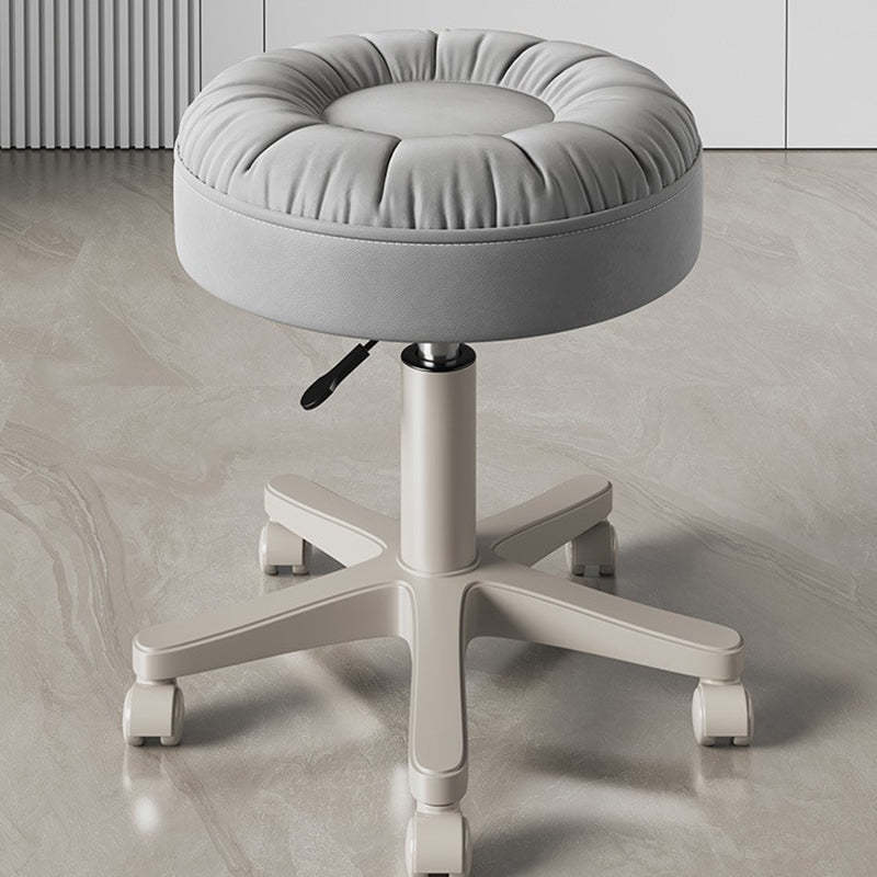 Minimalist Leather Nylon Round Vanity Stool