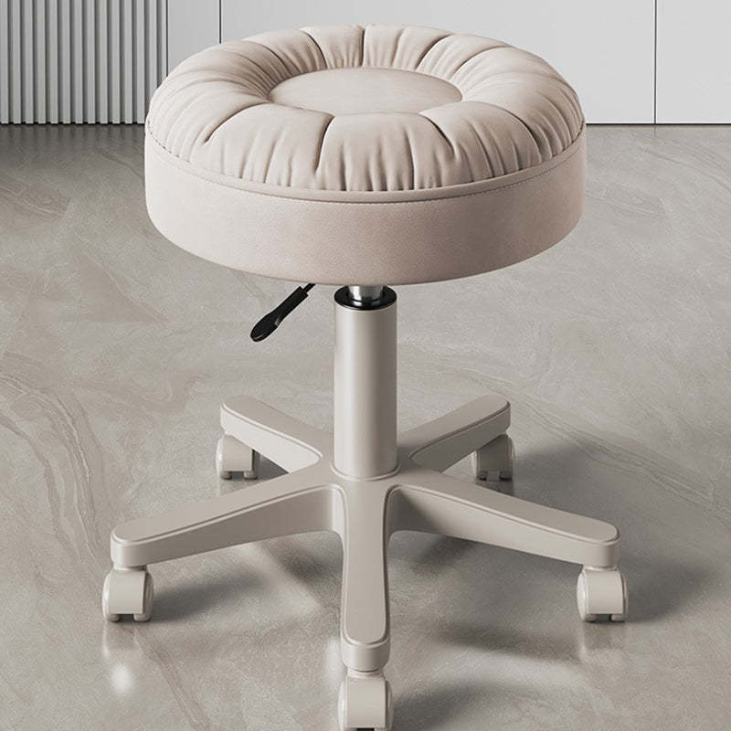 Lighom nylon round leather vanity stools for bathroom
