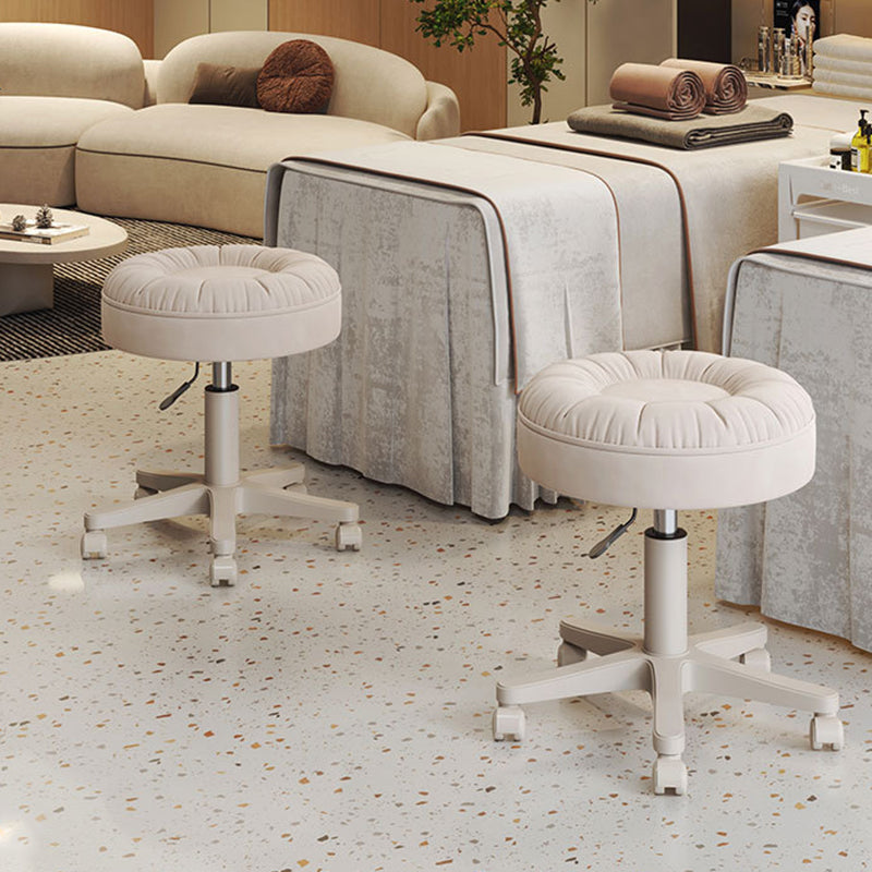 Minimalist Leather Nylon Round Vanity Stool